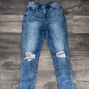 AE acid wash mom jeans